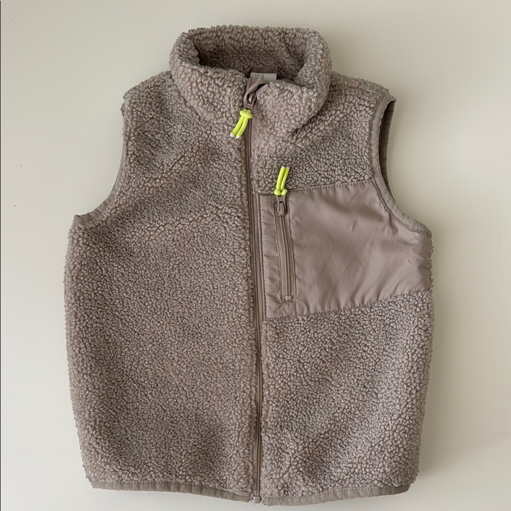 H&M Toddler Sherpa Fleece Vest Beige Size 2T